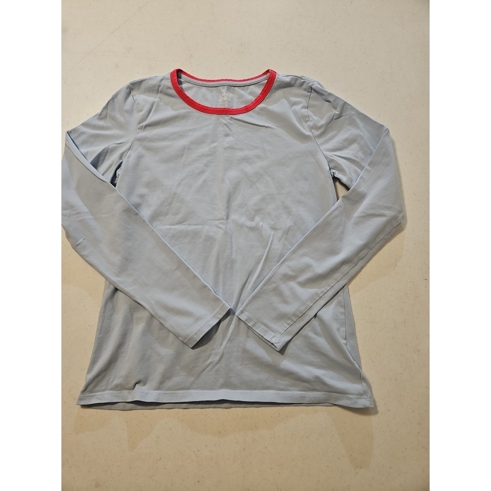 Lands' End Thin Long Sleeve Women's‎ XS 2-4 Blue 95% Cotton Relaxed (A1127)